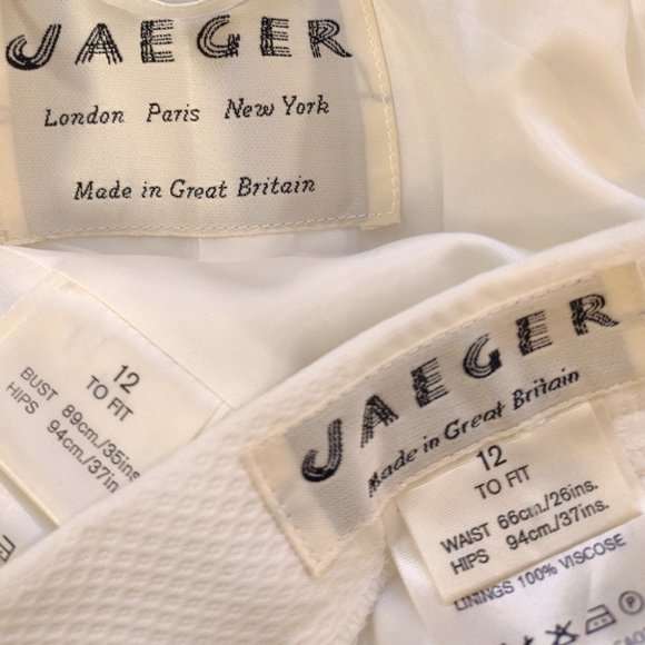 Jaeger vtge Britain made quilted roses puff sleeve jacket & high rise skirt set - Picture 6 of 8